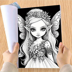 Fantasy Fairy Coloring Book 22 Pages Teens Adults Art Craft