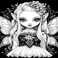 Fantasy Fairy Coloring Book 22 Pages Teens Adults Art Craft