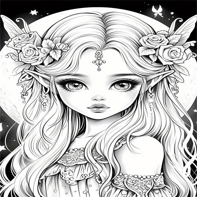 Fantasy Fairy Coloring Book 22 Pages Teens Adults Art Craft