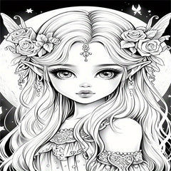 Fantasy Fairy Coloring Book 22 Pages Teens Adults Art Craft