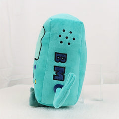 Retro Robot Plush Toy Green Polyester Doll with Buttons & Wires