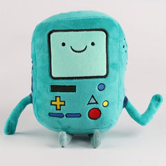 Retro Robot Plush Toy Green Polyester Doll with Buttons & Wires