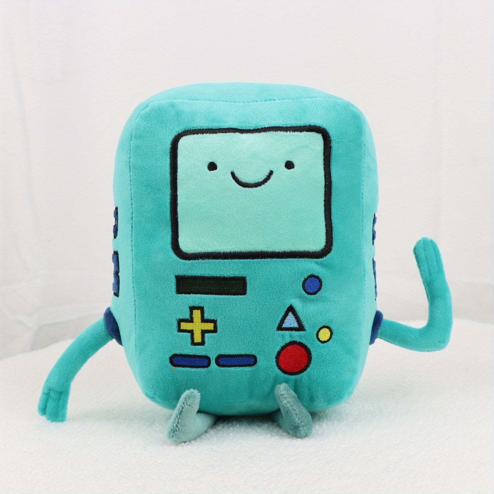 Retro Robot Plush Toy Green Polyester Doll with Buttons & Wires
