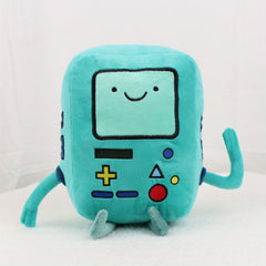 Retro Robot Plush Toy Green Polyester Doll with Buttons & Wires