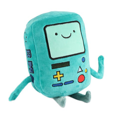 Retro Robot Plush Toy Green Polyester Doll with Buttons & Wires