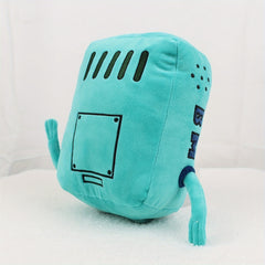 Retro Robot Plush Toy Green Polyester Doll with Buttons & Wires