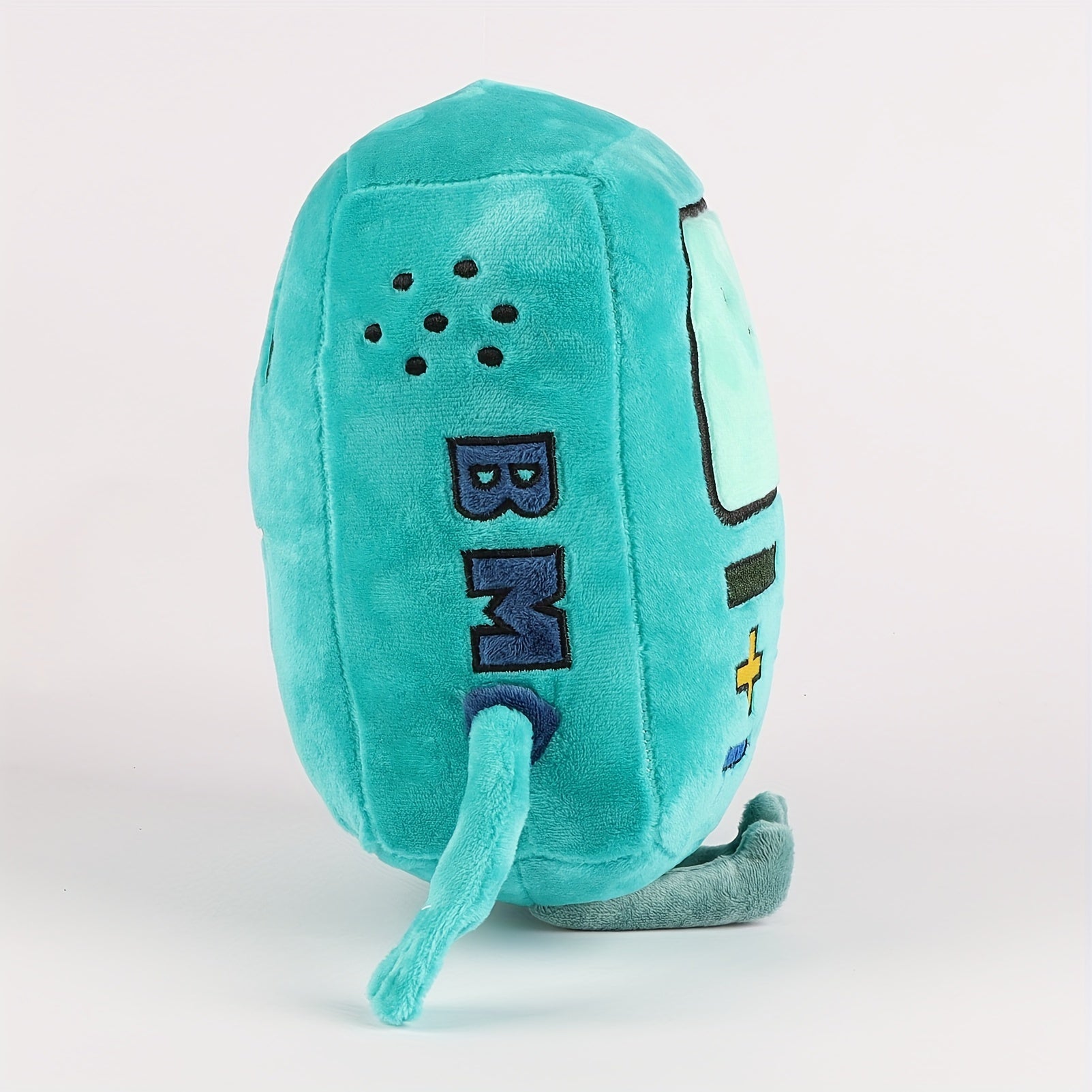 Retro Robot Plush Toy Green Polyester Doll with Buttons & Wires