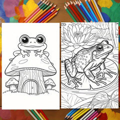 Frogs Coloring Book Deluxe Edition 22 Pages Thickened Paper 29x20cm