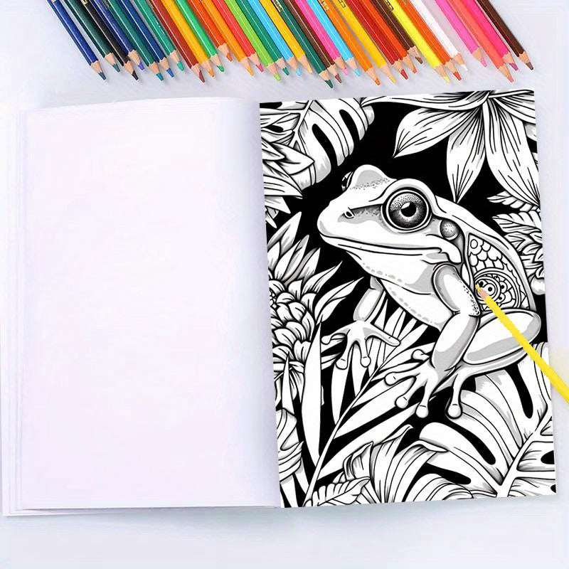 Frogs Coloring Book Deluxe Edition 22 Pages Thickened Paper 29x20cm