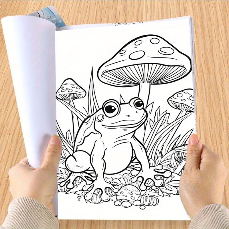 Frogs Coloring Book Deluxe Edition 22 Pages Thickened Paper 29x20cm