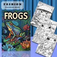 Frogs Coloring Book Deluxe Edition 22 Pages Thickened Paper 29x20cm
