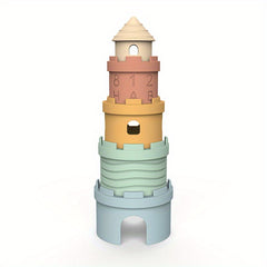 Infant Silicone Stacking Toy with Number Building Blocks