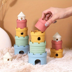 Infant Silicone Stacking Toy with Number Building Blocks