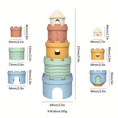 Infant Silicone Stacking Toy with Number Building Blocks