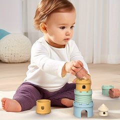 Infant Silicone Stacking Toy with Number Building Blocks