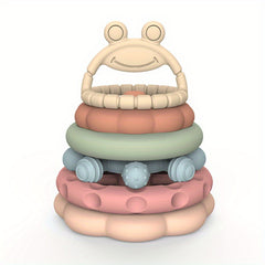 Infant Silicone Stacking Toy with Number Building Blocks