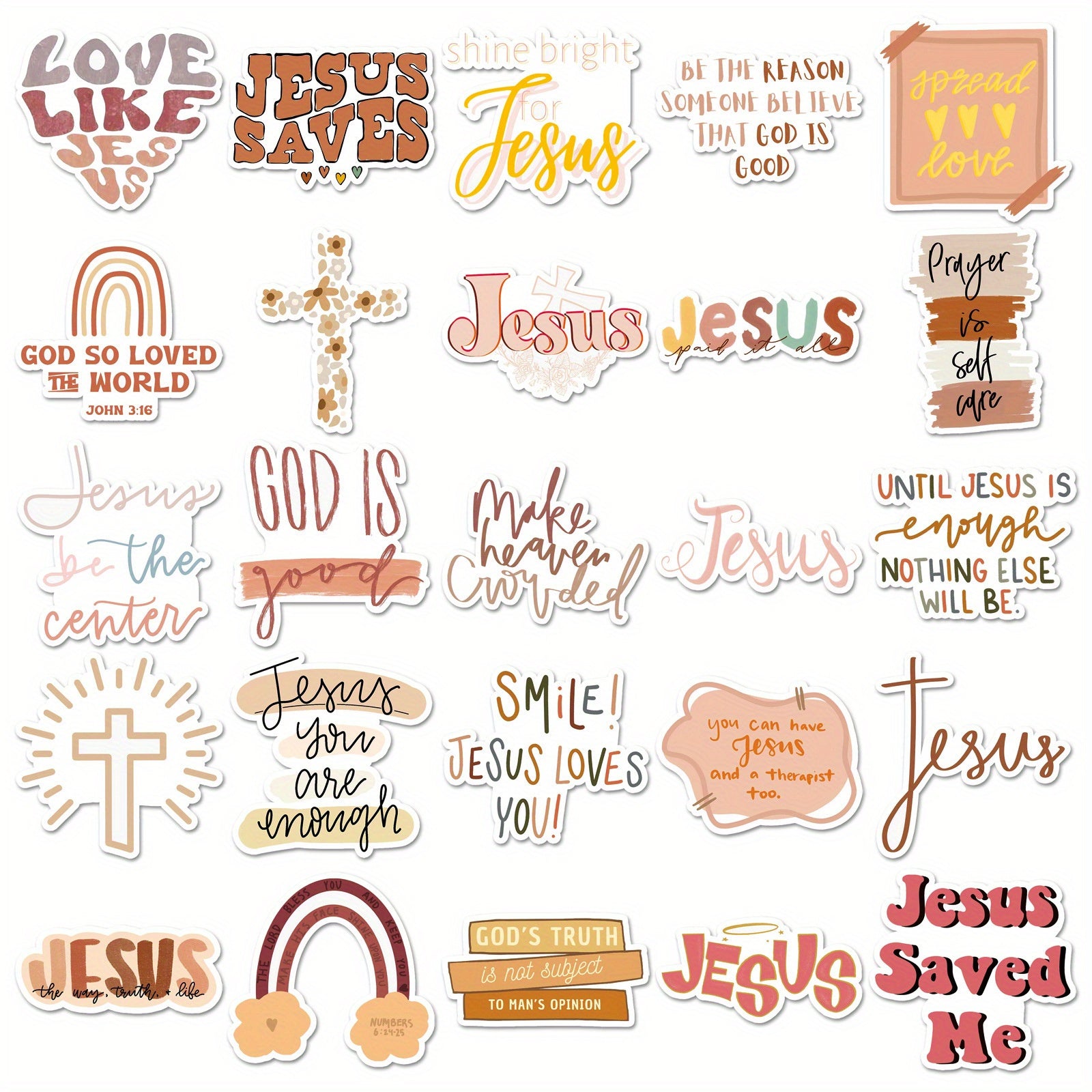 Jesus Themed Stickers Vinyl Decals Laptop Skateboard Car Luggage Helmet