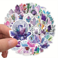 50Pcs Gem Crystal Witch Themed Stickers for Laptop Water Bottles Luggage Car