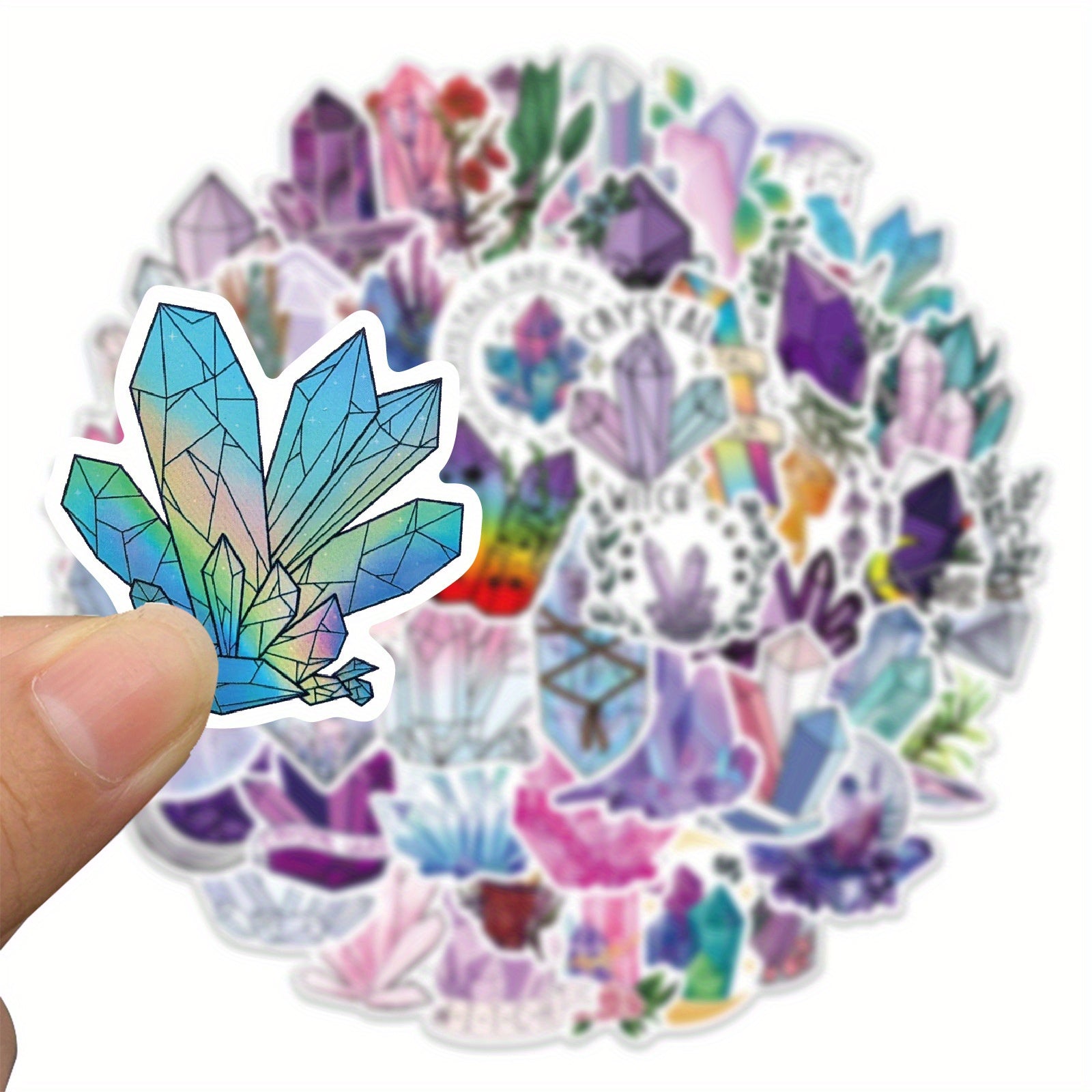 50Pcs Gem Crystal Witch Themed Stickers for Laptop Water Bottles Luggage Car