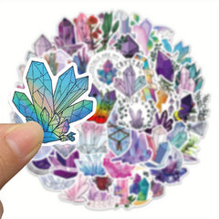 50Pcs Gem Crystal Witch Themed Stickers for Laptop Water Bottles Luggage Car