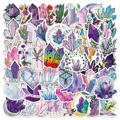50Pcs Gem Crystal Witch Themed Stickers for Laptop Water Bottles Luggage Car