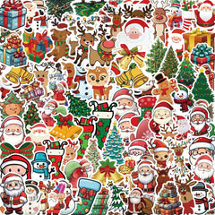 100pcs Festive Christmas Cartoon Stickers for Water Bottles Laptops Phones