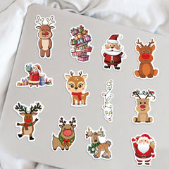 100pcs Festive Christmas Cartoon Stickers for Water Bottles Laptops Phones