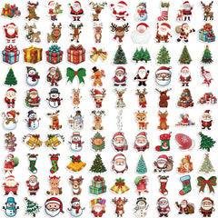 100pcs Festive Christmas Cartoon Stickers for Water Bottles Laptops Phones
