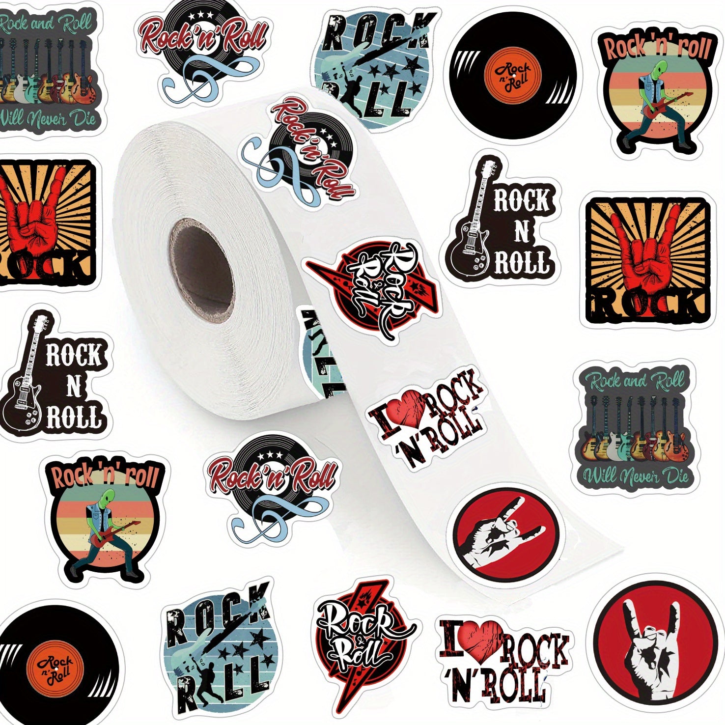 500pcs Rock Music Gesture Stickers - Adhesive Cartoon Labels