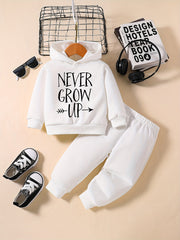 Baby Boy Casual Outfit Graphic Sweatshirt Pants Set Kids Clothes