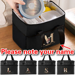 Monogrammed Hot Lunch Bag Insulated Leak Proof Canvas