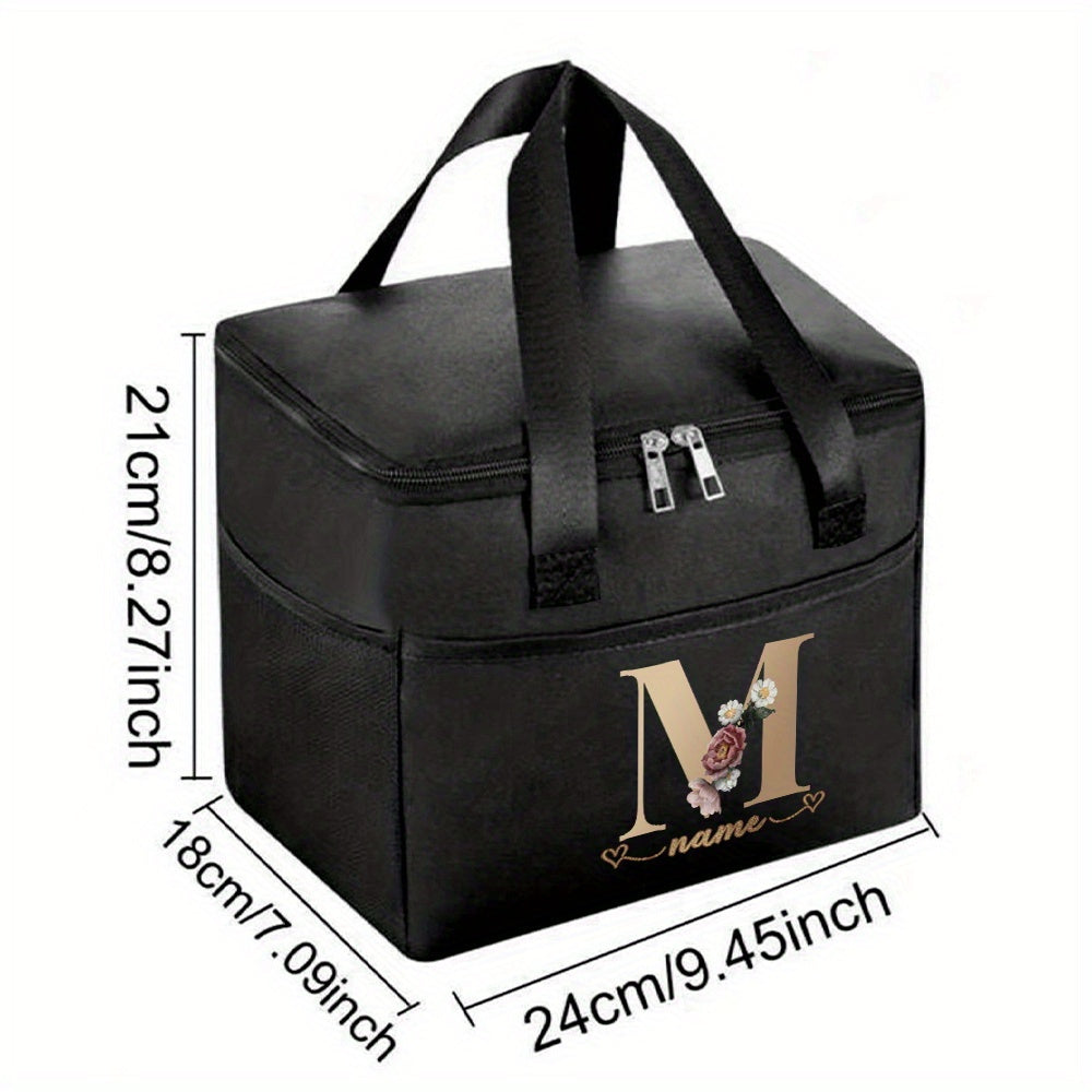 Monogrammed Hot Lunch Bag Insulated Leak Proof Canvas
