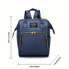 Spacious Bear & Letter Pattern Diaper Backpack with Insulated Pockets