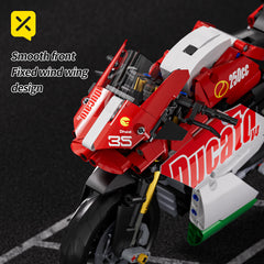 1:10 Red Motorcycle Building Blocks Set - Educational Fun