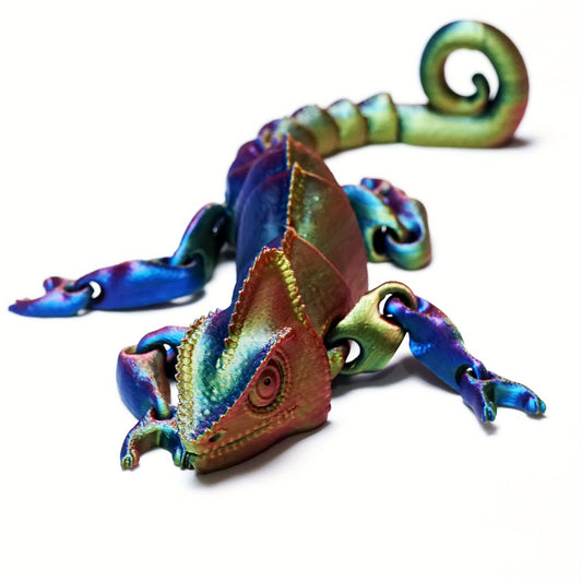 3D Printed Colorful Chameleon Tabletop Ornament