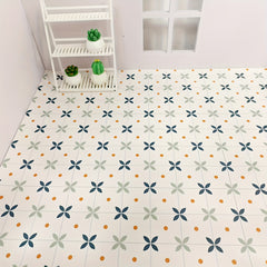 1x11.8 Inch Dollhouse Floor Tile Model PU Leather Floral Pattern Orange Flowers