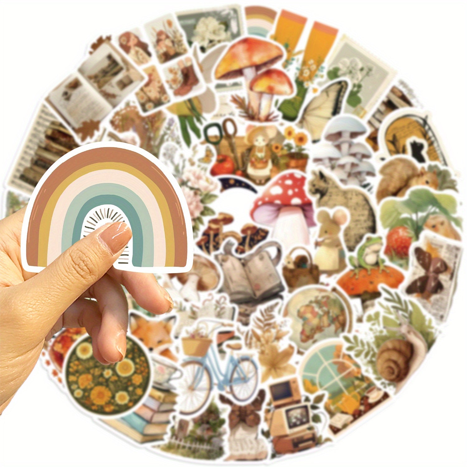 50pcs Retro Animals Graffiti Fun Stickers for Water Bottles Luggage Skateboards