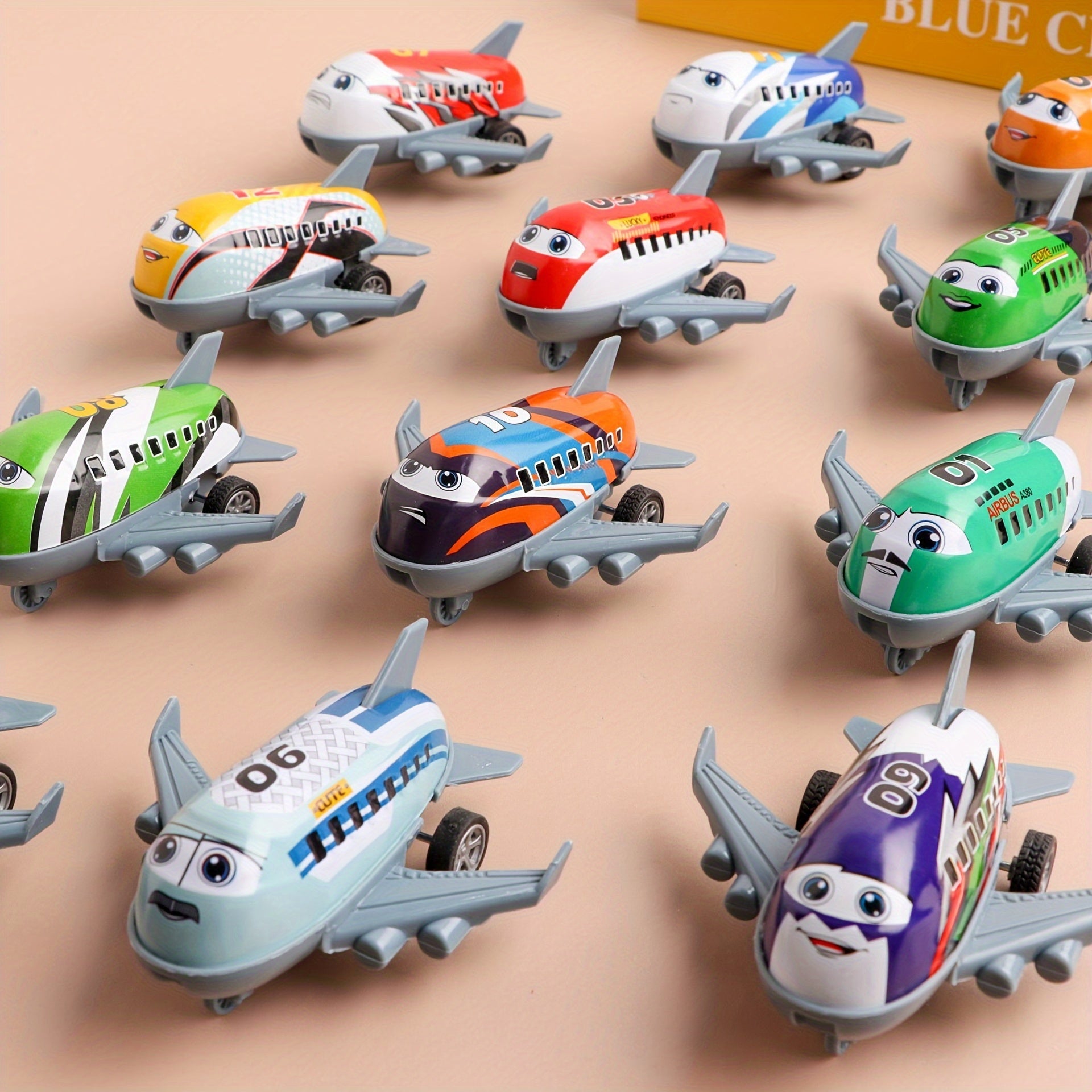 10 Pack Mini Metal Airplane Toys Inertia Power Alloy Structure Party Favors