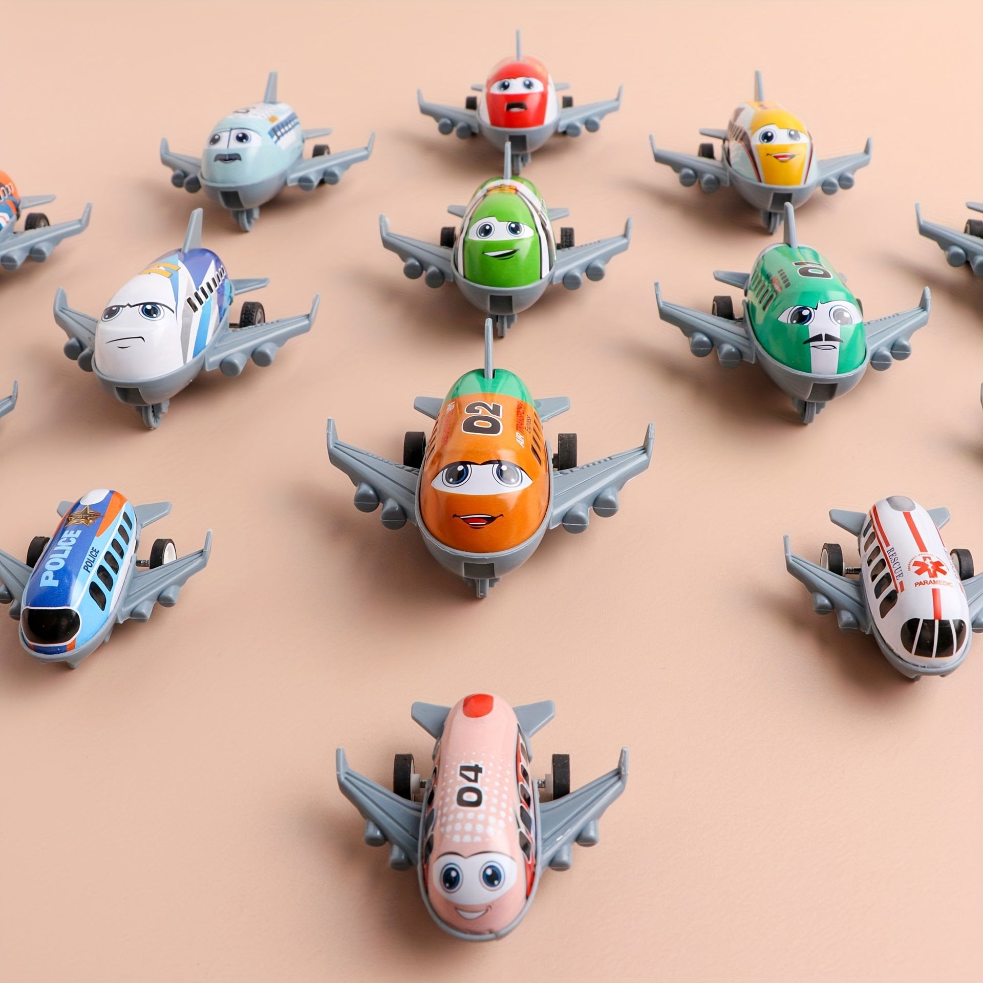 10 Pack Mini Metal Airplane Toys Inertia Power Alloy Structure Party Favors