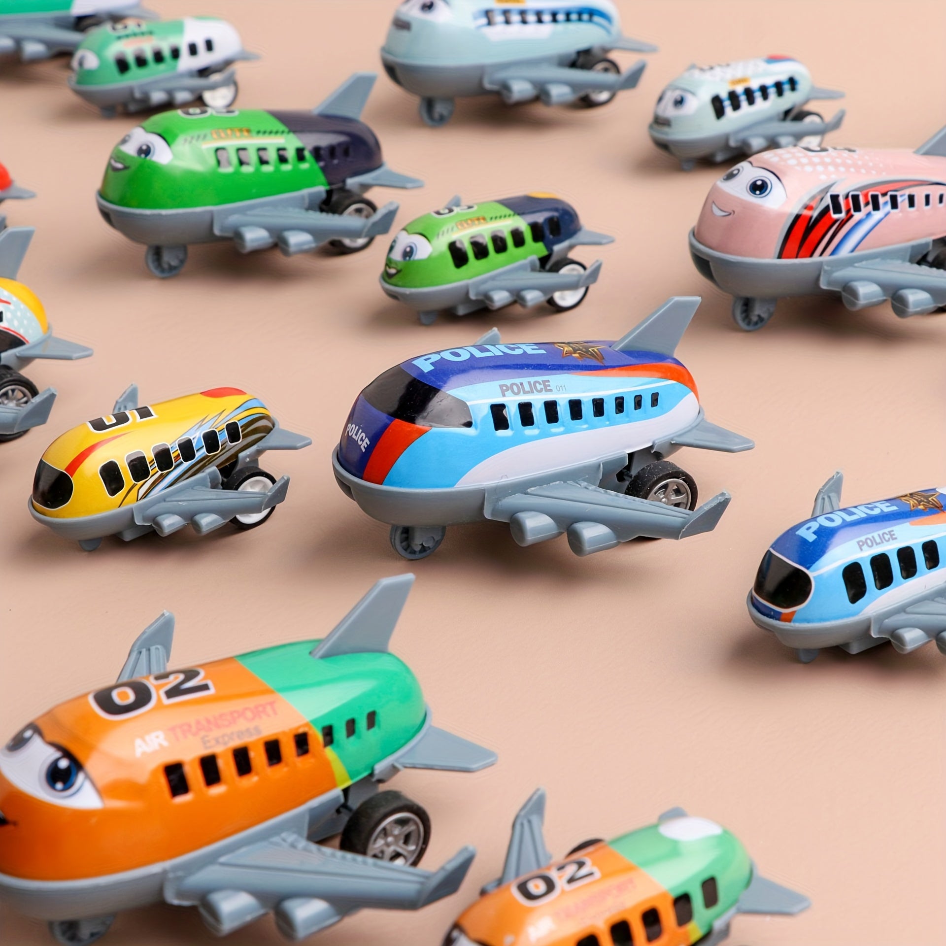 10 Pack Mini Metal Airplane Toys Inertia Power Alloy Structure Party Favors