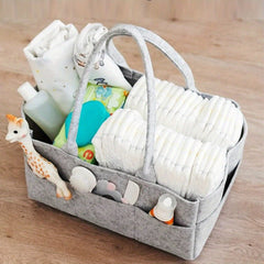 Large Capacity Foldable Diaper Organizer Bag with Handles