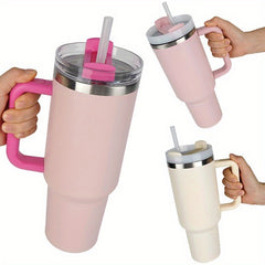 40oz Stainless Steel Vacuum Flask with Straw and Handle