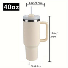 40oz Stainless Steel Vacuum Flask with Straw and Handle