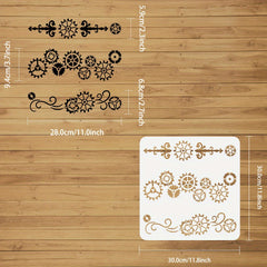 AHANDMAKER PET Plastic Hollow Out Drawing Stencil Gear Pattern 30x30cm