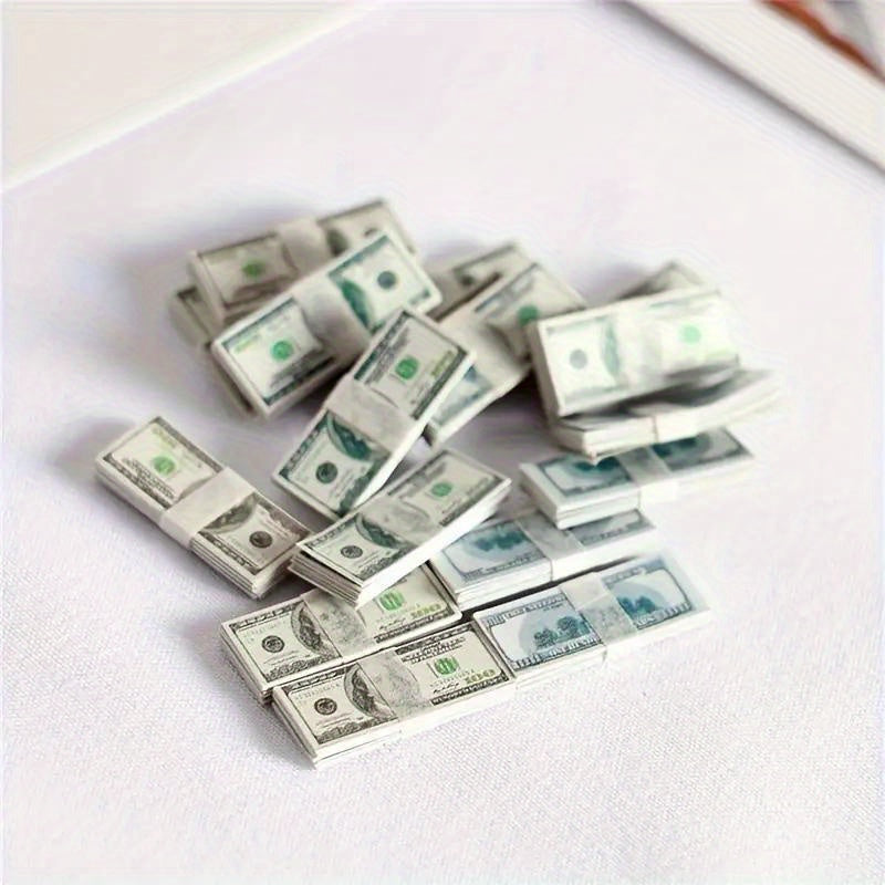 15pcs Bundle Mini Doll Banknote Models Dollhouse Accessories