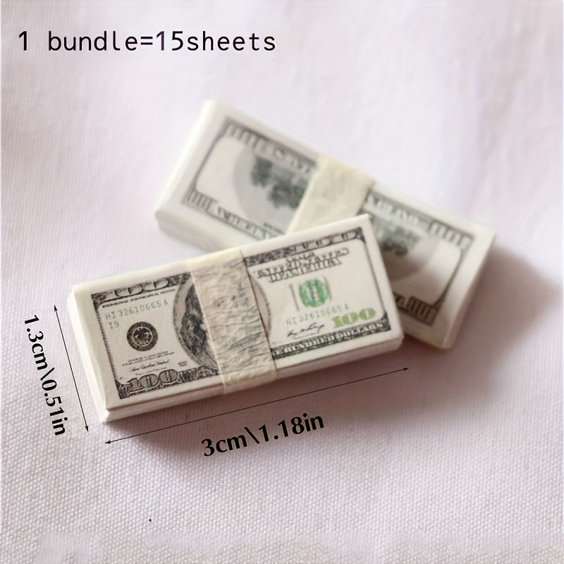 15pcs Bundle Mini Doll Banknote Models Dollhouse Accessories