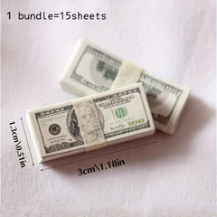 15pcs Bundle Mini Doll Banknote Models Dollhouse Accessories