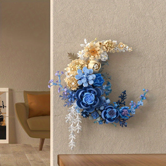 Moon Flowers Building Blocks Set DIY Home Decor ABS Plastic Floral Arrangement