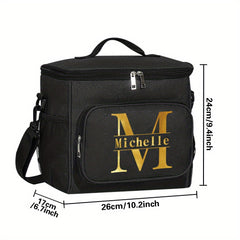 Canvas Insulated Lunch Cooler Bag Adjustable Strap Waterproof Portable