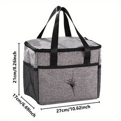 Large Spider Pattern Insulated Lunch Bag with Thermal Insulation